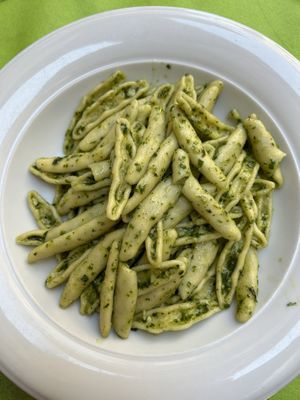 pasta foglie al pesto umbro  at Degli Orti in Assisi