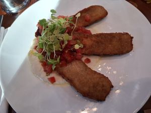 Courgette schnitzel at German Gymnasium in North London
