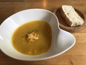 Pumpkin corn soup at PP 99 Cafe in Taipei