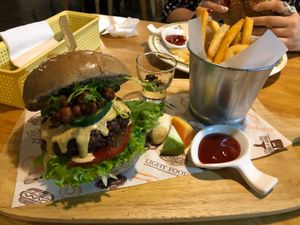 Christmas special chickpea burger  at PP 99 Cafe in Taipei