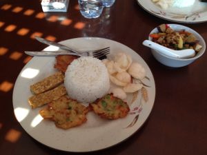 nasi campur - relatively mild, good taste at I Love Vegetarian Food - De Ra Sa in Tuban