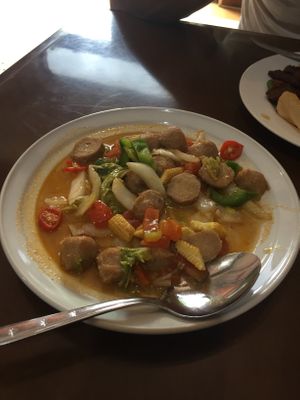 Bakso Tom yam (30k) at I Love Vegetarian Food - De Ra Sa in Tuban