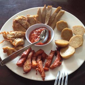various mock-meat platter at I Love Vegetarian Food - De Ra Sa in Tuban
