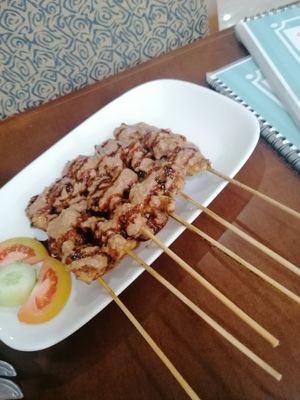 Chicken satay at I Love Vegetarian Food - De Ra Sa in Tuban