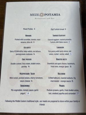  at Meze-potamia in Redfern