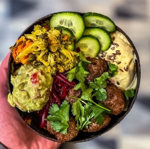 Vegan balls Budha Bowl - 100% freshness  at Acai Poke in Prague
