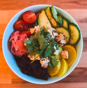 Marinated Tofu Poke - sooo yummy at Acai Poke in Prague