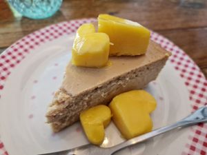 Vegan cheesecake at Bonita Cafe and Social Club in Bangkok