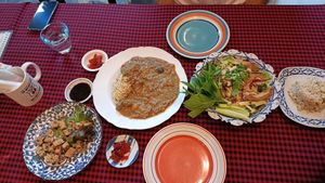 Vegan Nam tok and Japanese curry at Bonita Cafe and Social Club in Bangkok