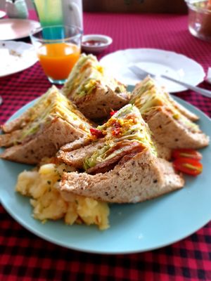 Club sandwich at Bonita Cafe and Social Club in Bangkok