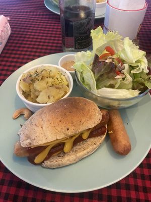 Vegan hotdog set  at Bonita Cafe and Social Club in Bangkok