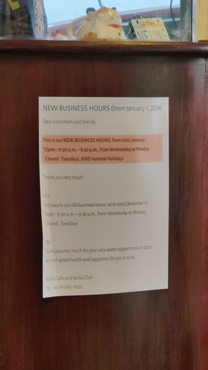 New opening hours at Bonita Cafe and Social Club in Bangkok