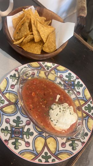 Tortilla chips and salsa  at Bonita Cafe and Social Club in Bangkok