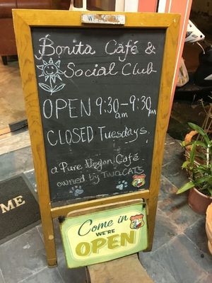 Signage at Bonita Cafe and Social Club in Bangkok