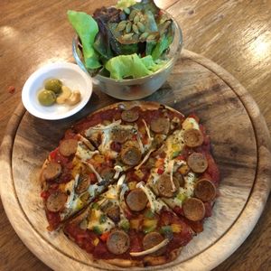 pizza w/ ";sausage"; at Bonita Cafe and Social Club in Bangkok