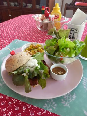 Teriyaki tofu burger at Bonita Cafe and Social Club in Bangkok