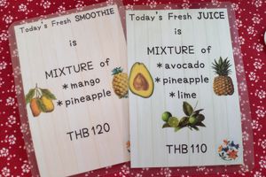 Smoothies and juices change daily at Bonita Cafe and Social Club in Bangkok