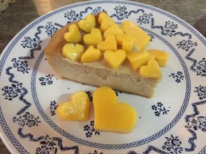 Cheesecake with mango at Bonita Cafe and Social Club in Bangkok