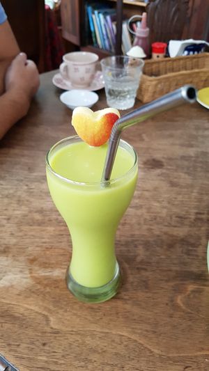 Juice of the day: avocado and apple at Bonita Cafe and Social Club in Bangkok