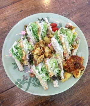 Vegan club sandwich. at Bonita Cafe and Social Club in Bangkok