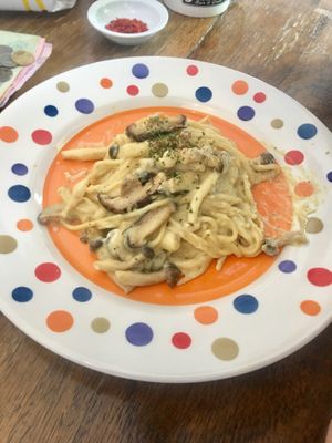 Vegan carbonara!  at Bonita Cafe and Social Club in Bangkok