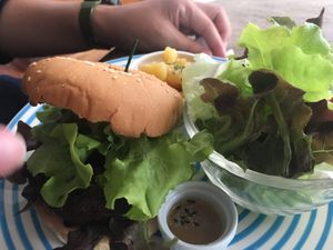 Teriyaki Burger Plate at Bonita Cafe and Social Club in Bangkok