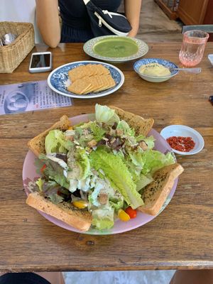 vegan ceasar salad at Bonita Cafe and Social Club in Bangkok