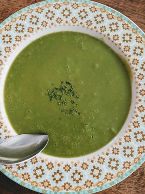 So good creamy Spinach soup at Bonita Cafe and Social Club in Bangkok