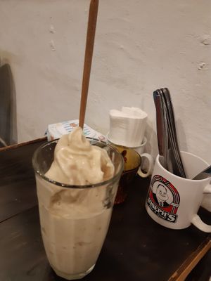 Soy Shake with Bananna at Bonita Cafe and Social Club in Bangkok