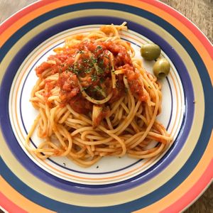 Spaghetti with tomato sauce  at Bonita Cafe and Social Club in Bangkok