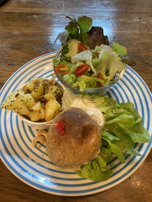 Veg burger  at Bonita Cafe and Social Club in Bangkok