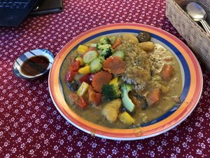 Curry with extra vegetables at Bonita Cafe and Social Club in Bangkok