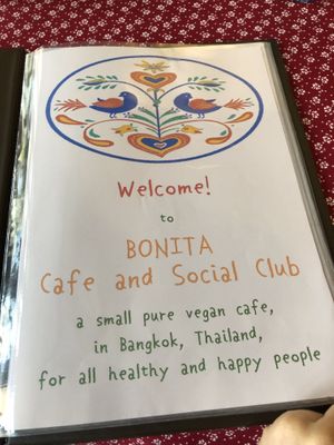 Fun menu  at Bonita Cafe and Social Club in Bangkok
