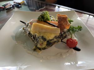 Spinach lasagne with salad   at Starlet Kempten in Kempten