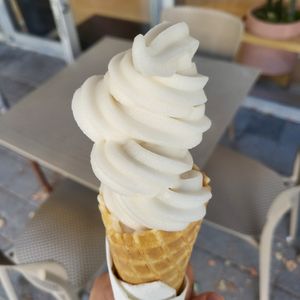 Soft serve in a waffle cone ($7) at Kokomo  in Port Moody