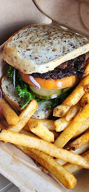 Veggie burger! at Flora Jeans in Little Rock