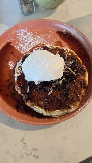 Blueberry Pancake a la cart at Flora Jeans in Little Rock