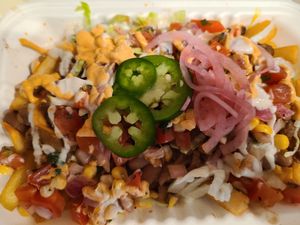 Asada fries at The Vegan Factory in Chantilly