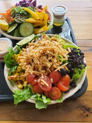 Southwest chick'n salad at Glofoods Eatery in Portage