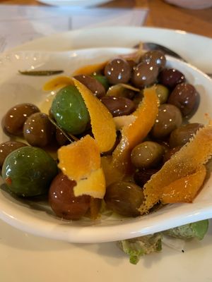 Olive starter with bread  at Bella Luna in Harrisonburg