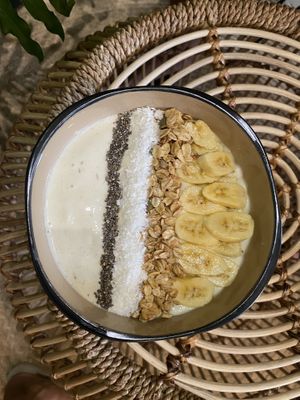Pineapple-Banana Smoothie Bowl  at OVERGROWN Café & Bar in Panglao