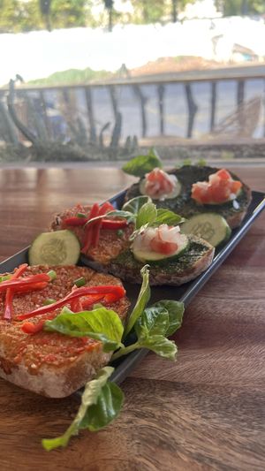 Bread with vegan pesto (2 different)  at OVERGROWN Café & Bar in Panglao