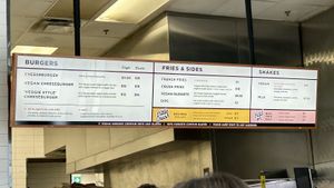 Menu  at Burger Crush in Vancouver