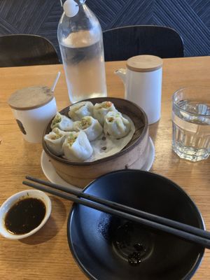 Veggie dumplings   at Mr Rice in Cooks Hill