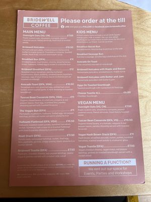 New/current menu as of 29/9/24  at Bridewell Coffee in Donaghadee