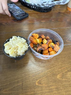  Vegan potato salad and vegetables root sides   at Farm to Table Cafe by Filomena in Stony Brook