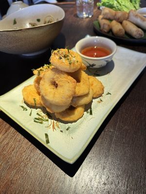 Fried king oyster mushroom rings  at Hồi in Ha Long
