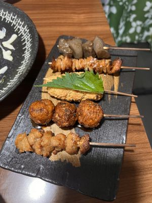 Vegan yakitori  at Aju in Osaka
