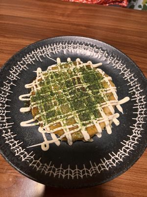 Vegan okonomiyaki  at Aju in Osaka
