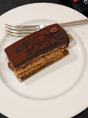 Vegan rum tiramisu at Open Bakery in Brighton